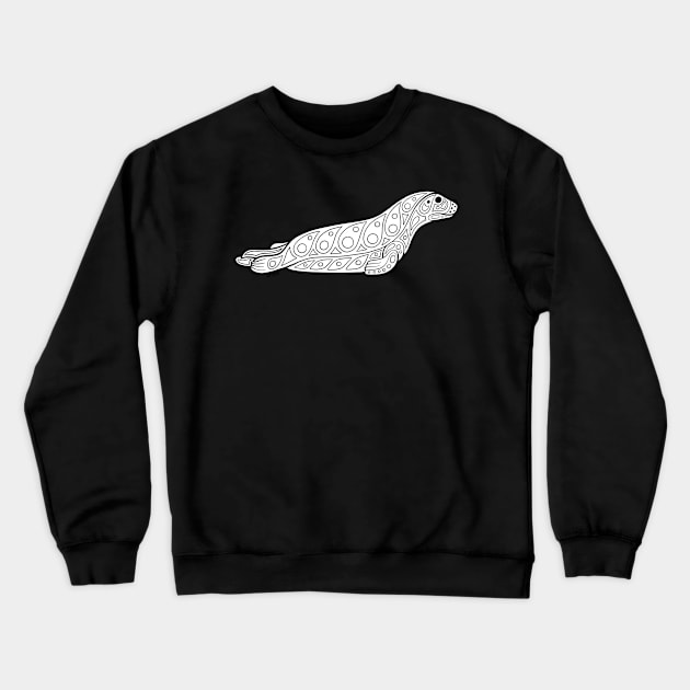 Native Inspired Harbor Seal Crewneck Sweatshirt by DahlisCrafter